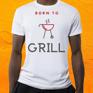 Eye-catching "Born to Grill" digital graphic for barbecue lovers.