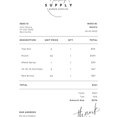 Downloadable PDF link for Canva editable invoice template
