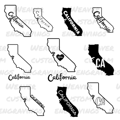 California Outline Collection - 10 Pack: SVG PNG PDF