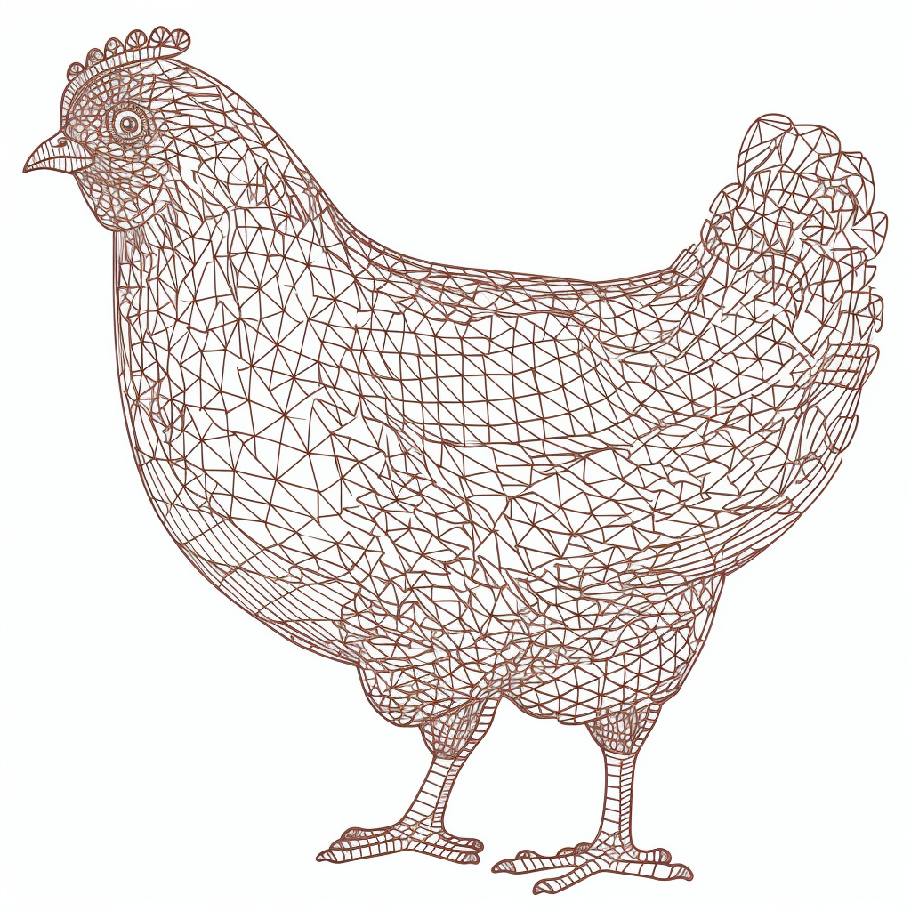 Farmyard chicken contour digital download