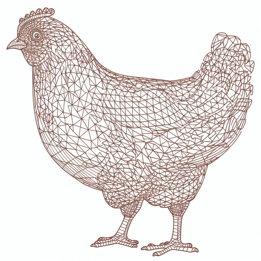 Farmyard chicken contour digital download