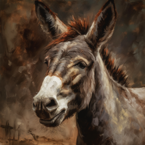 Realistic donkey face painting PNG