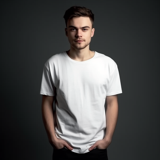Blank White T-Shirt Model PNG for Design Mock-Ups and Promotion