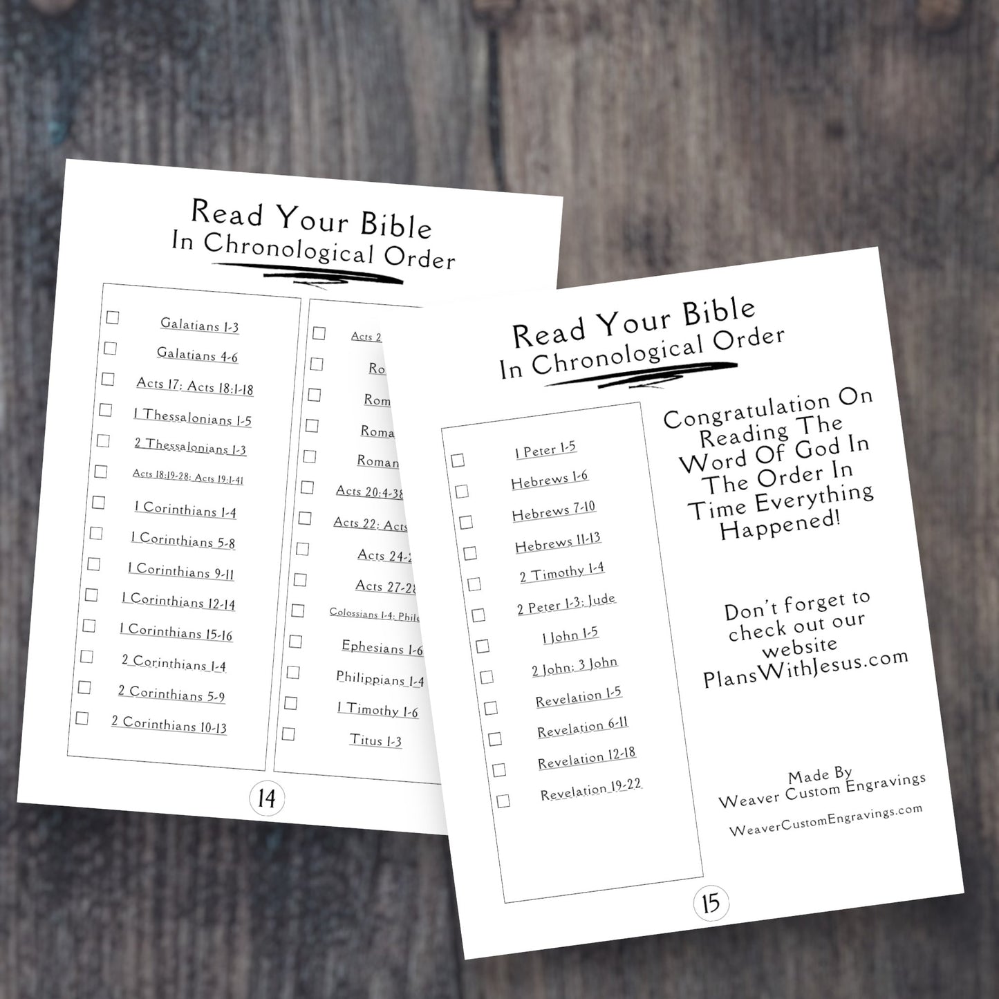 Cover of "Bible Reading Plan: Chronological Order of Events" PDF.