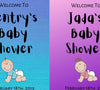 Customizable baby shower sign template for boy and girl celebrations.