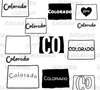 Artistic Colorado state silhouette in SVG format for custom designs.