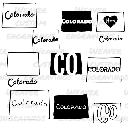 Artistic Colorado state silhouette in SVG format for custom designs.