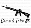 2nd Amendment rifle digital art 'Come & Take It' statement piece.