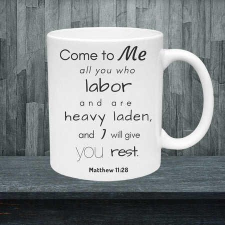 Elegant 'Come to Me, all you who are weary' graphic for home decor