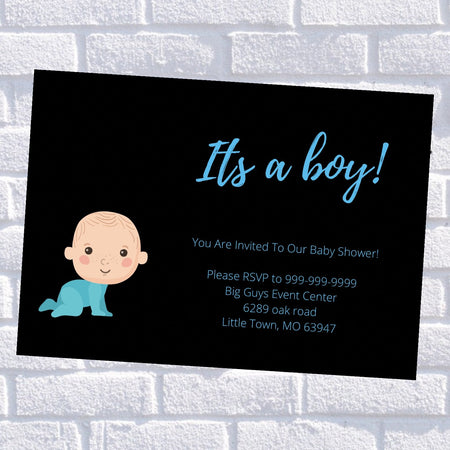"Personalized gender reveal party invitation template."