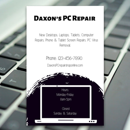 "Editable computer repair service flyer template."