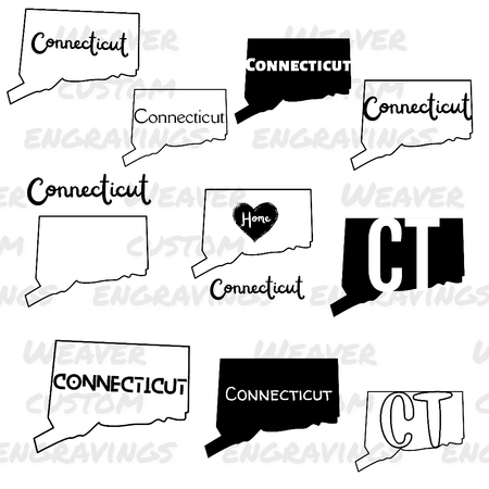 "Connecticut state silhouette digital download pack."