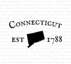 Connecticut state outline with 1788 digital download