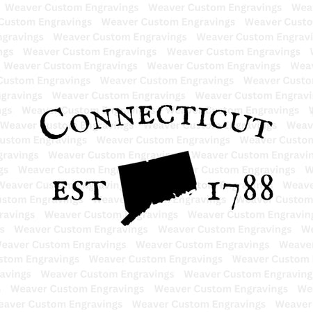 Connecticut state outline with 1788 digital download