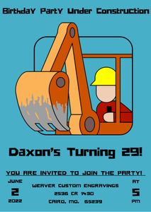 DIY construction site birthday invitation for kids