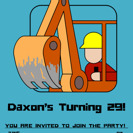 DIY construction site birthday invitation for kids