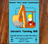 Printable construction-themed birthday invitation design