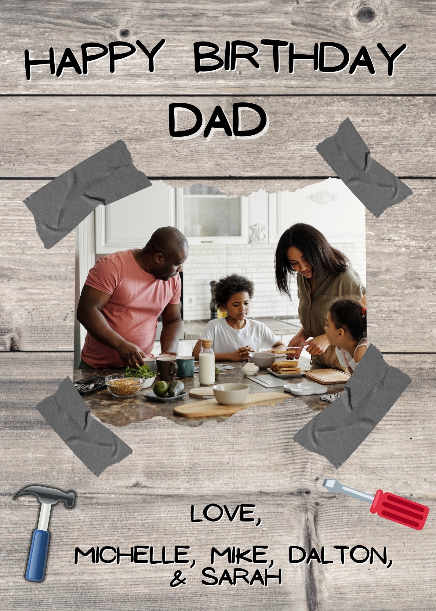 Customizable Dad Birthday Card Template for Digital Download Quick