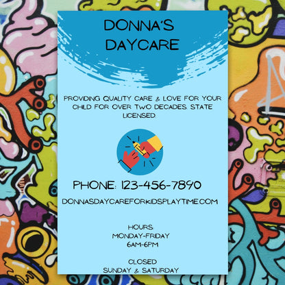 Editable daycare center marketing flyer on Canva