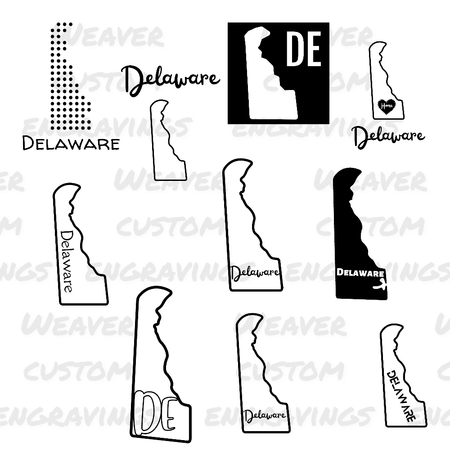 Delaware state outline SVG collection for creative projects