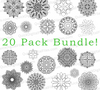 20-Pack Mandala Clipart Bundle - Simple Black and White Designs

