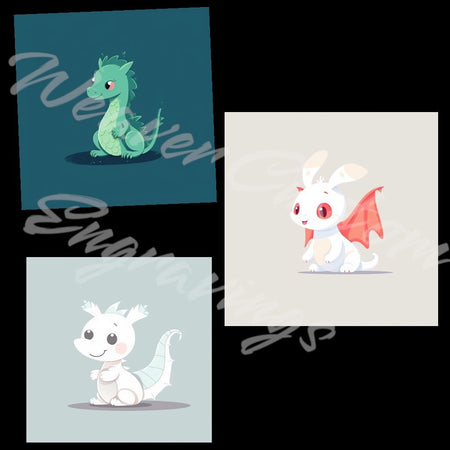 "Adorable dragon character wall art for children's nursery."