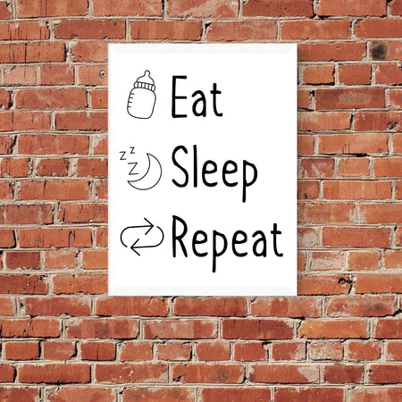 "Cute 'Eat, Sleep, Repeat' design for baby shirts in SVG format."