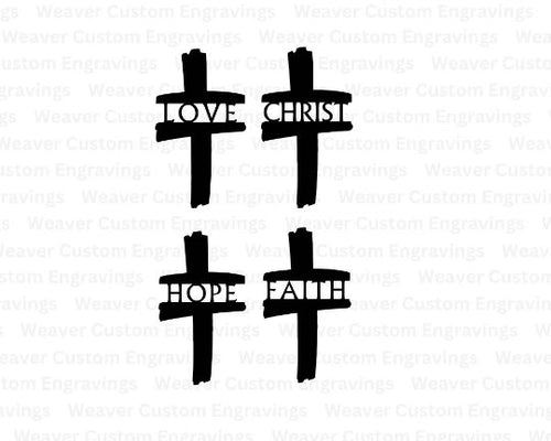 Faith Love Hope Christ - 4 Unique Cross Designs: SVG PNG PDF