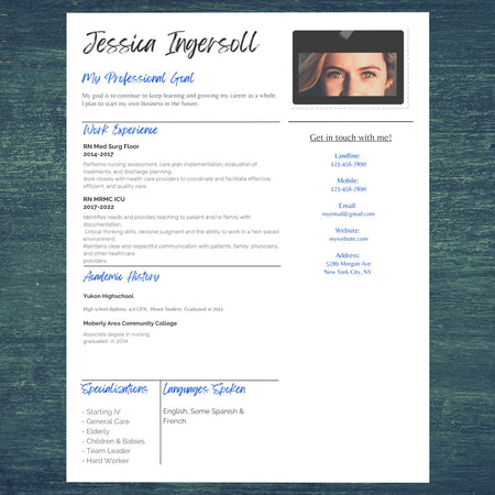 Customizable fancy résumé design in Canva for immediate download