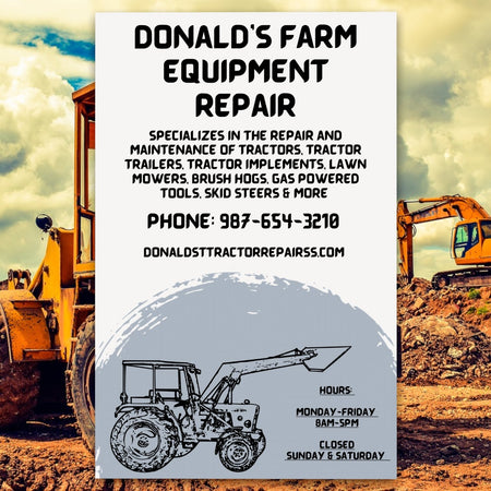 Customizable farm equipment repair flyer template digital download.