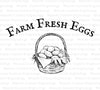 Farm Fresh Eggs digital art download with basket silhouette.