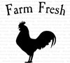 Farm Fresh Rooster silhouette digital artwork for home decor.