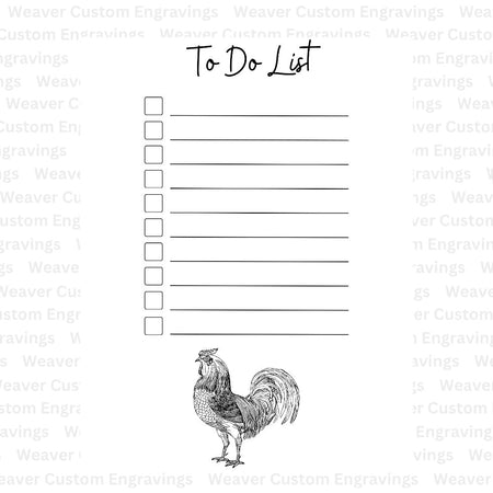 Printable rooster-themed planner sheet, bringing countryside charm to your daily tasks.