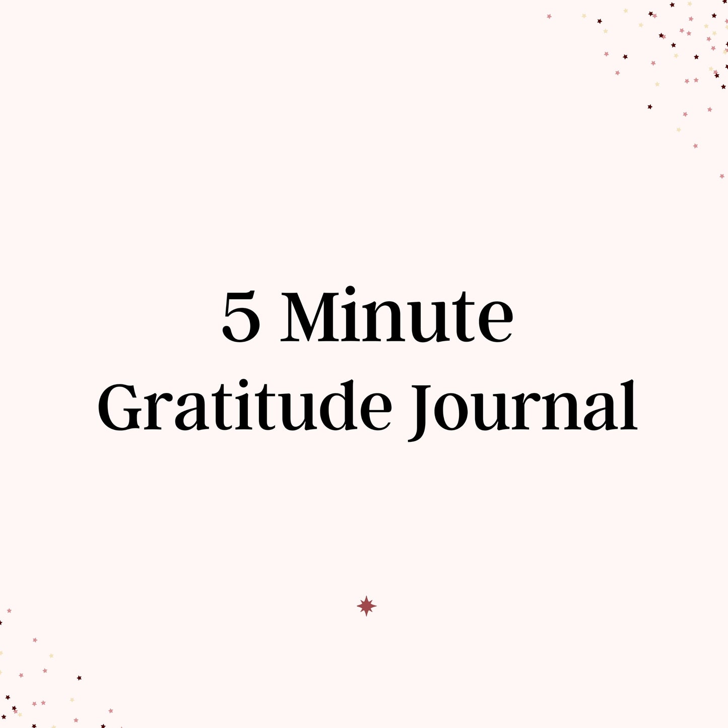 5-Minute Gratitude Journal Printable PDF with daily prompts
