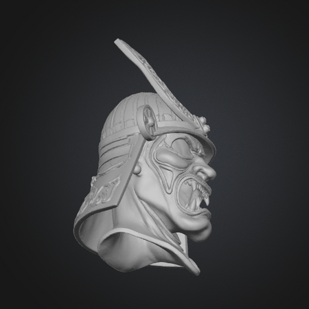 fierce samurai helmet demon bust
