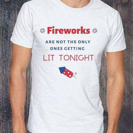 PNG design of the "Fireworks are not the only ones getting lit tonight" phrase in vibrant colors for decorations.