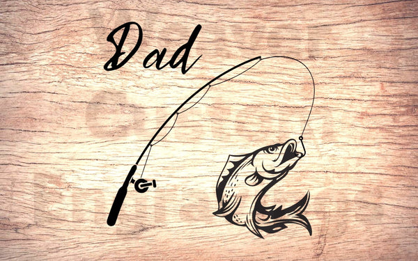 Instant download PNG design of "Fishing Dad" for custom apparel and accessories.