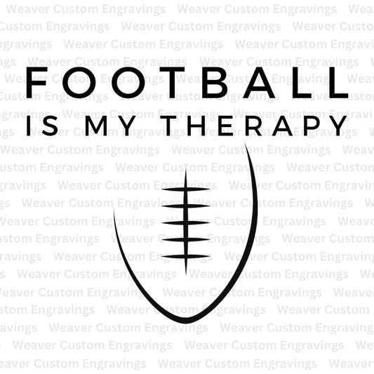 "Digital football therapy quote for DIY projects and gifts."