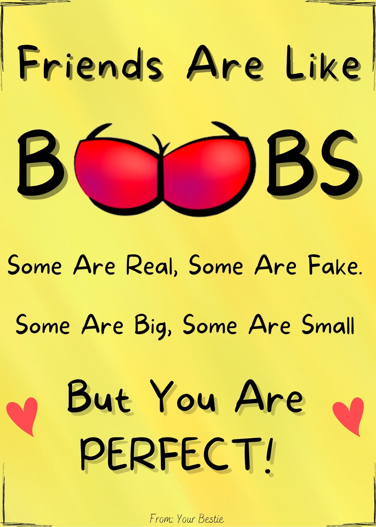 "Editable Humorous Friends Card Design"