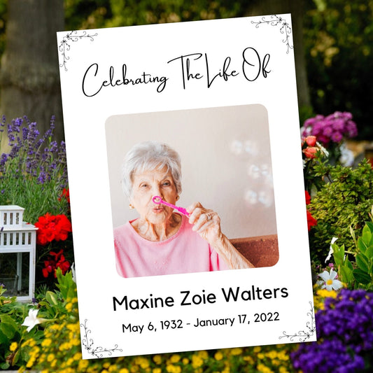 "Customizable funeral program template digital download."