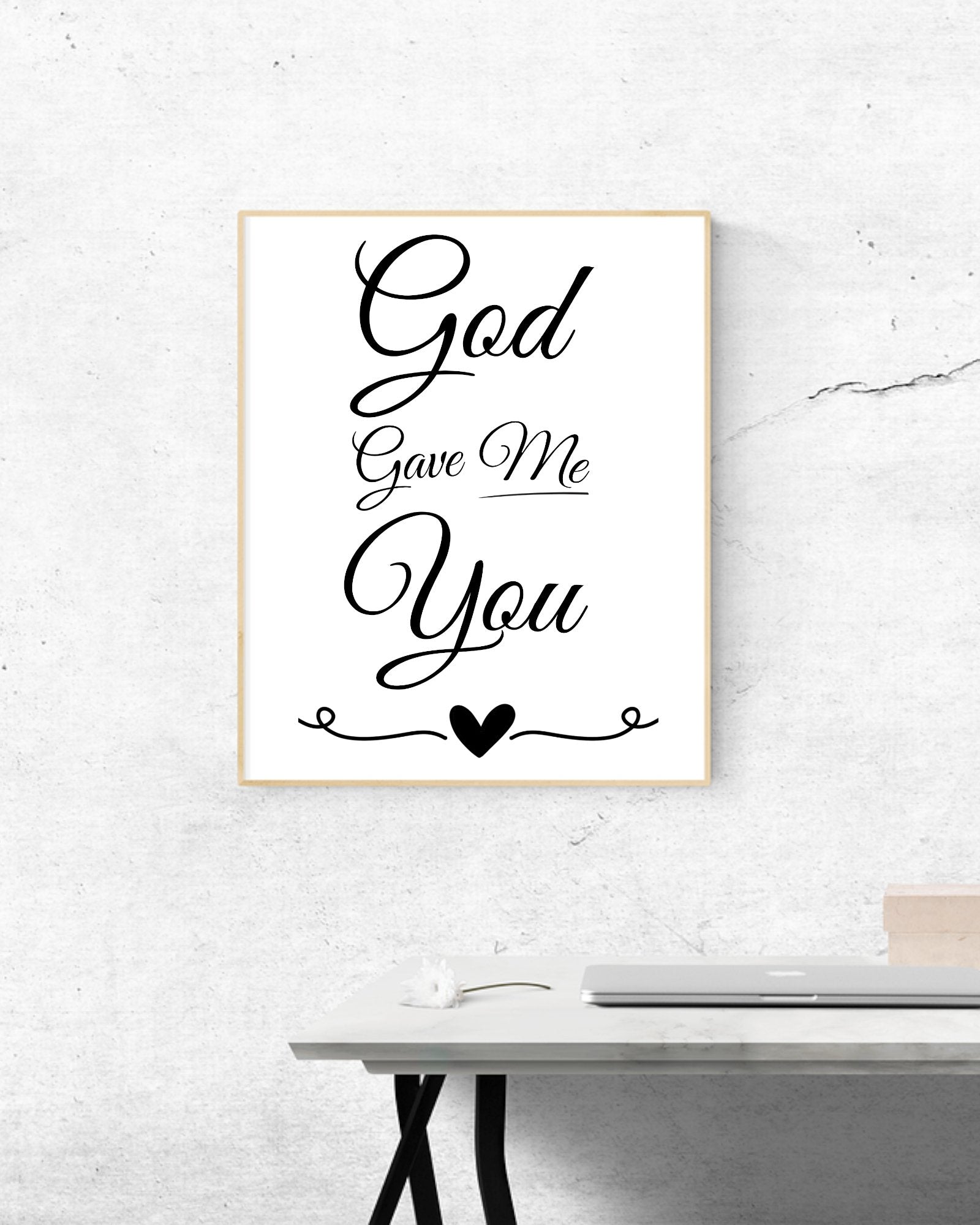 "Spiritual 'God Gave Me You' message design for DIY gifts."