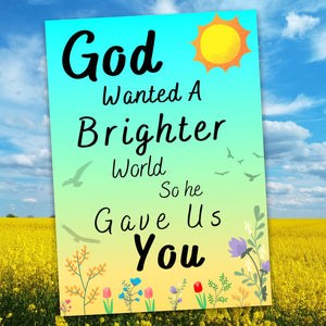 "Christian Birthday Card Template 'God Gave Us You' Editable Design"