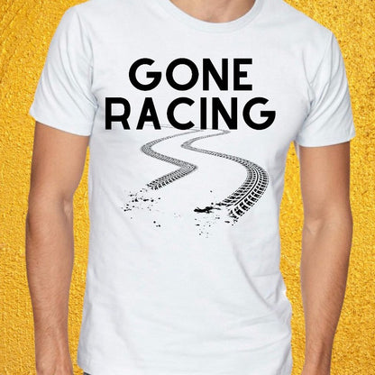 "Gone Racing with tire tracks digital graphic SVG/PNG."