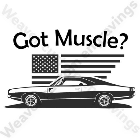 "Got Muscle?" classic muscle car digital design for t-shirt printing