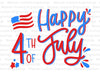 Happy 4th Of July digital design with fireworks and American flag