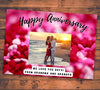 Customizable Happy Anniversary hearts card template digital download