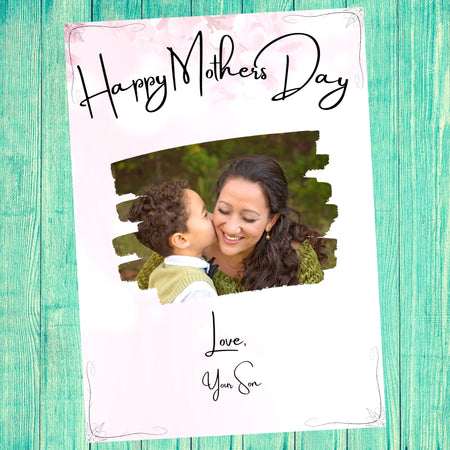 Customizable Happy Mother's Day card template with photo insert option