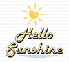 Hello Sunshine graphic in vibrant colors available in SVG, PNG, and PDF