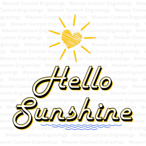 Hello Sunshine graphic in vibrant colors available in SVG, PNG, and PDF