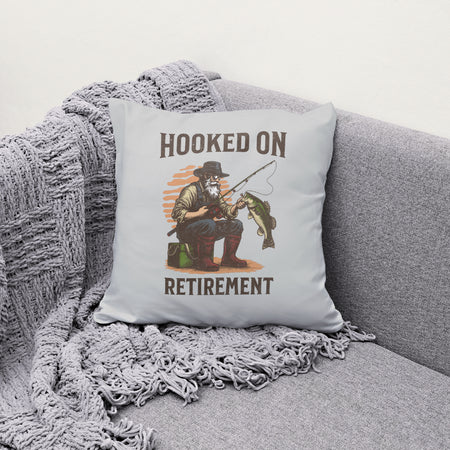 Detailed graphic of retired fisherman enjoying his hobby.